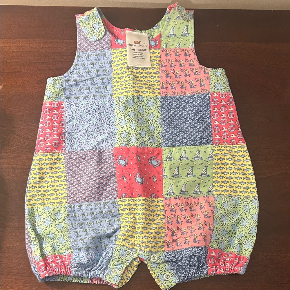 Vineyard Vines Multicolor Patchwork Kids One Piece